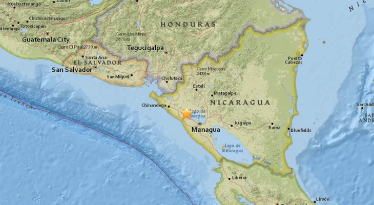 Se registra un sismo de magnitud 5,4 en Nicaragua