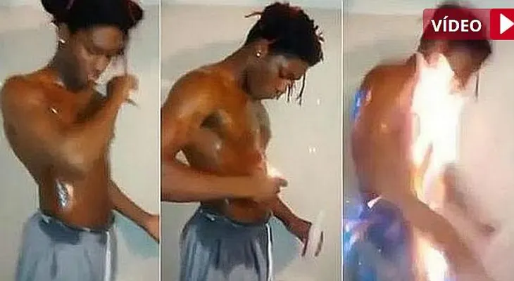 Mujer ayudó a hijo a prenderse fuego y grabarlo en video