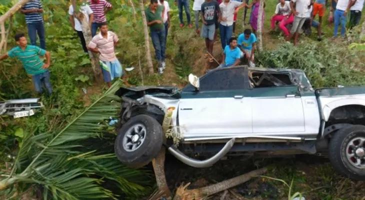 Dos muertos y cinco heridos en choque carretera SFM-Nagua