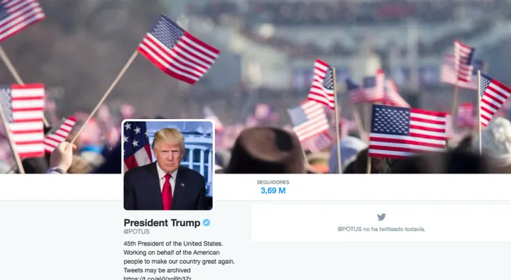 La cuenta presidencial de Trump usa imagen de toma de posesión de Obama