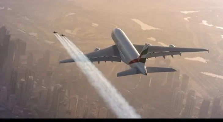 El avión comercial más grande del mundo y dos locos hombres pájaro (VIDEO)