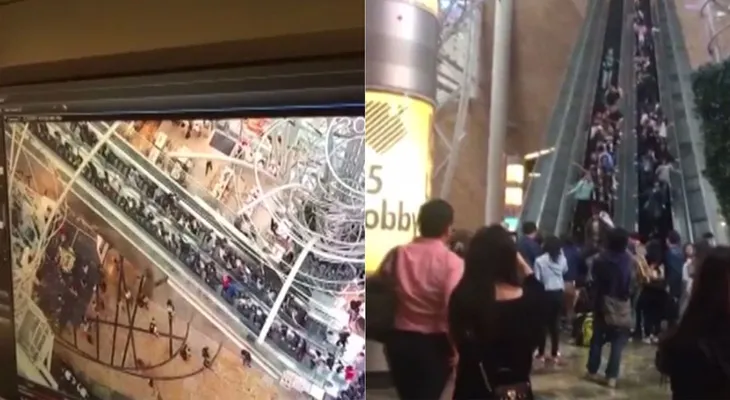 Una escalera mecánica en reversa dejó 18 heridos en un shopping