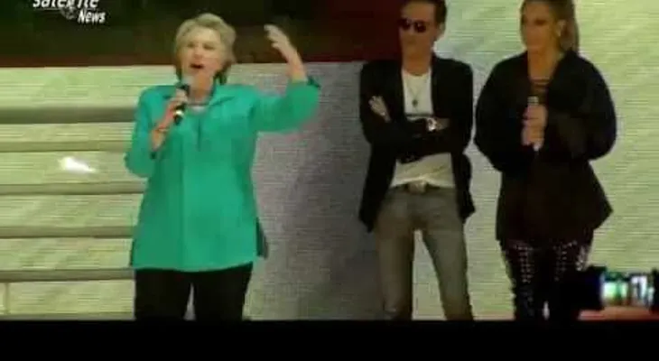 Jennifer López y Marc Anthony juntos en el escenario por Hillary Clinton (VIDEO)
