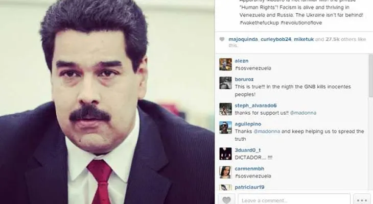 Madonna arremete contra Nicolás Maduro en Instagram