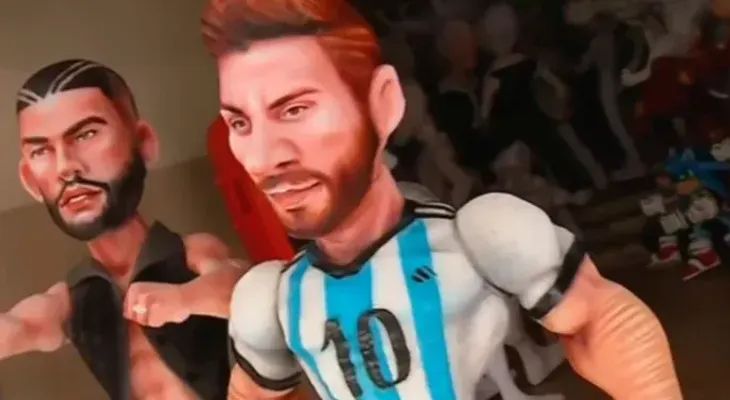 Messi, el monigote más buscado y el más ausente en la capital ecuatoriana