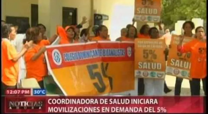 Anuncian movilizaciones en demanda de un 5% para el sector salud