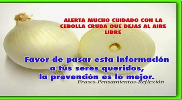 ADVERTENCIA: Tenga cuidado con la cebolla cruda que dejas al aire libre?Es horrible lo que te puede pasar 