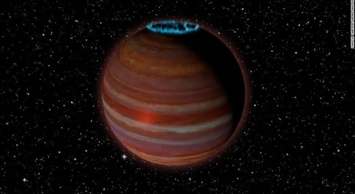 Extraño planeta interestelar; viaja solo por el espacio con una aurora resplandeciente inexplicable