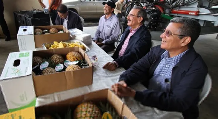 Presidente Medina se reúne con productores de piña en Bayaguana