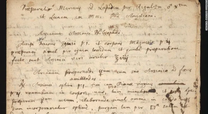Descubren la fórmula de Ia 'piedra filosofal' de Isaac Newton