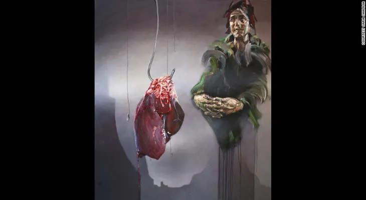 Una artista muestra los horrores de la guerra civil en Siria
