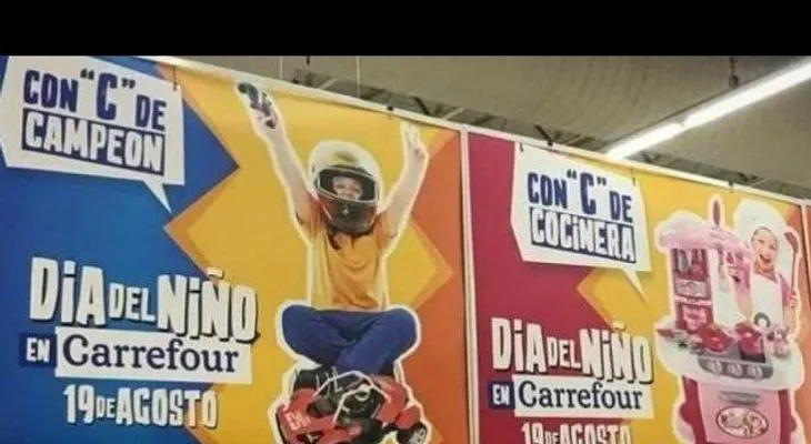 Indignación en Argentina por polémica campaña machista de Carrefour en el Día del Niño