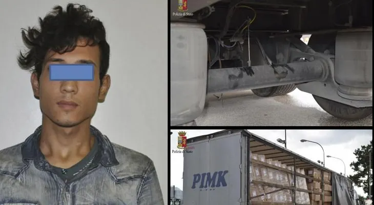 Joven inmigrante viaja 249 millas bajo un camión en Italia