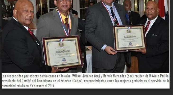 Reconocen en NY reporteros Ramón Mercedes y William Jiménez