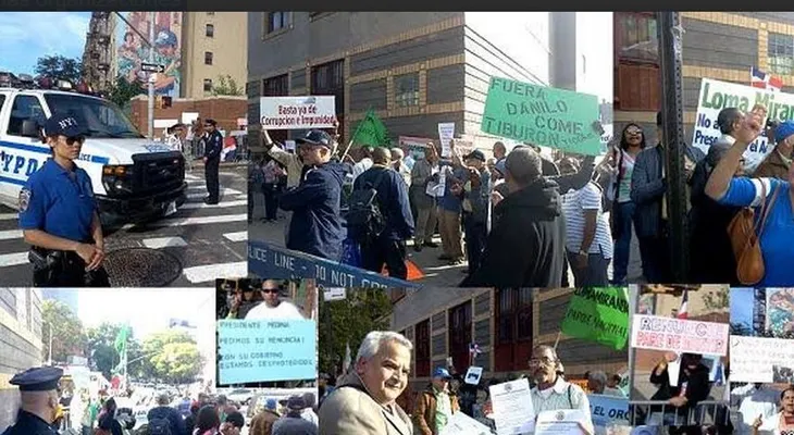 Danilo Medina no le va bien en NY; realizan un piquete en su contra 