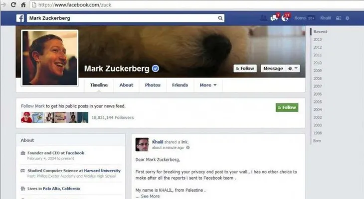 Hackean la cuenta del fundador de Facebook