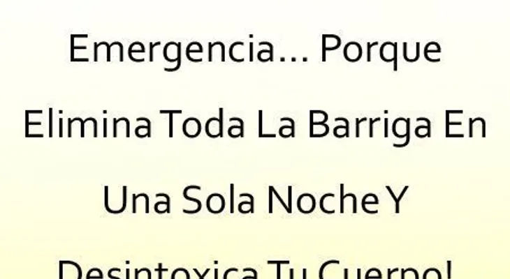 ¿Por qué no lo dijeron antes: Baja toda la barriga en una sola noche