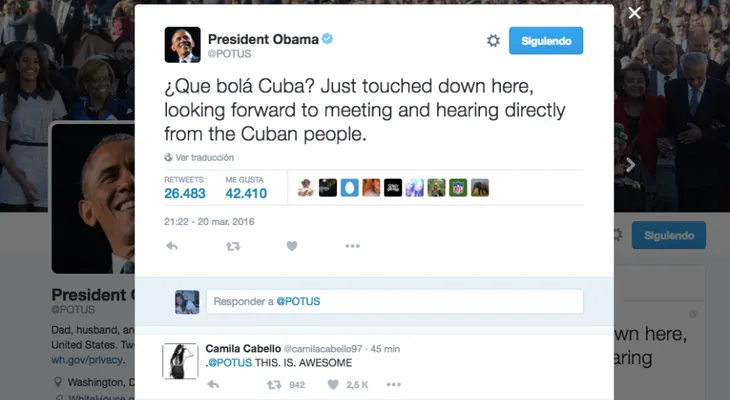La visita de Obama a Cuba en redes sociales