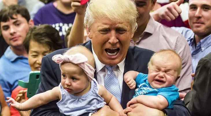 Trump echa de mitín a madre con su bebé que lloraba: "Puedes llevarte a ese bebé de aqui"  (VIDEO)
