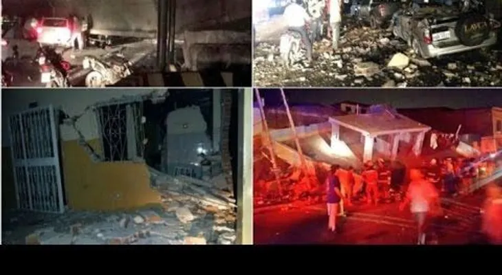 Imágenes aterradoras: Terremoto Ecuador, 77 muertos y 580 heridos (VIDEO)