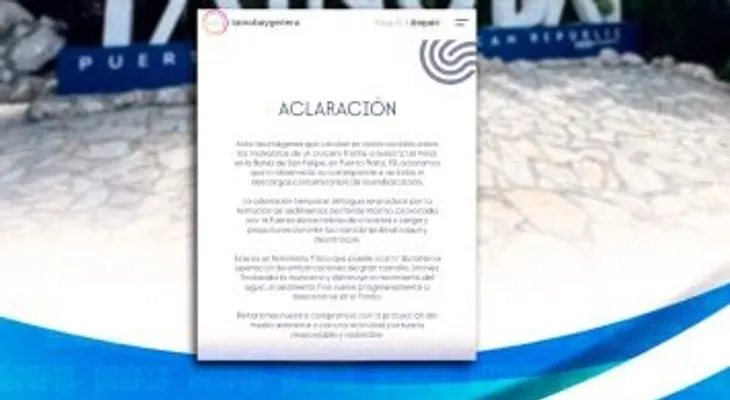 Puerto Plata aclara que el cambio de color del agua en su bahía fue por sedimentos, no por contaminación
