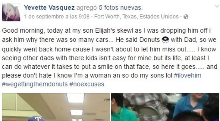Madre se viste de hombre para ir a evento escolar de su hijo