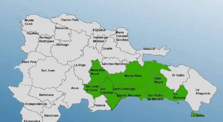 COE declara alerta en ocho provincias y el DN ante paso de onda tropical
