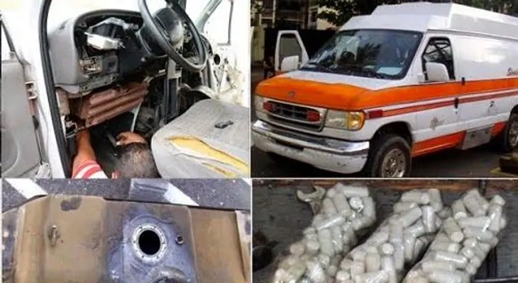 Decomisan 383 bolsitas de coca en tanque de combustible de ambulancia