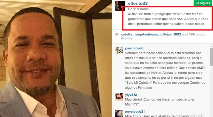 Héctor Acosta "El Torito" se desahoga después de los Premios Soberano