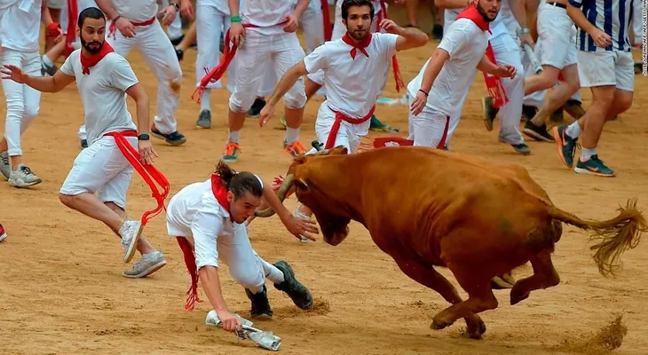Al menos nueve heridos en los encierros de toros en San Fermín, en Pamplona, España