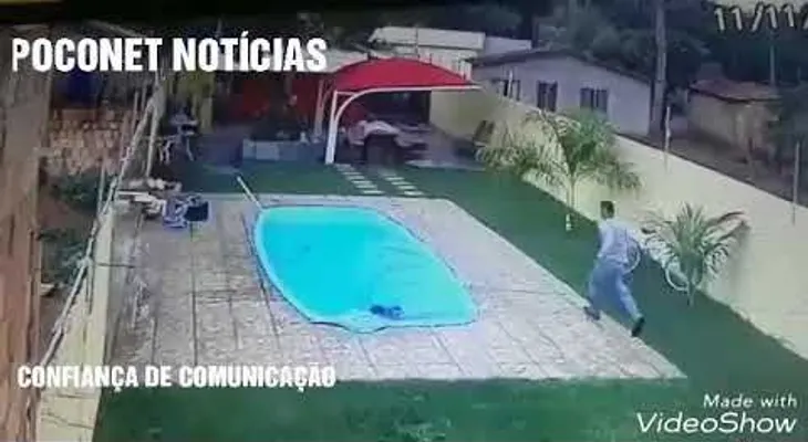 FUERTES IMÁGENES: Brasileño intenta robar una vivienda y acaba baleado y ahogado en una piscina