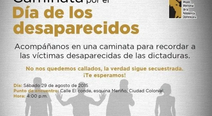Realizarán caminata en Zona Colonial por Día de los Desaparecidos
