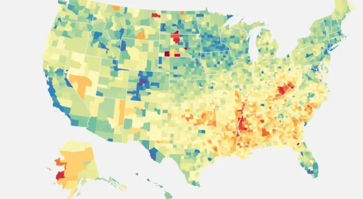 La expectativa de vida en Estados Unidos varía hasta 20 años según el estado