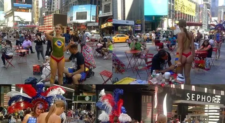 Se exhiben pintadas desnudas frente a consulado RD en NY  