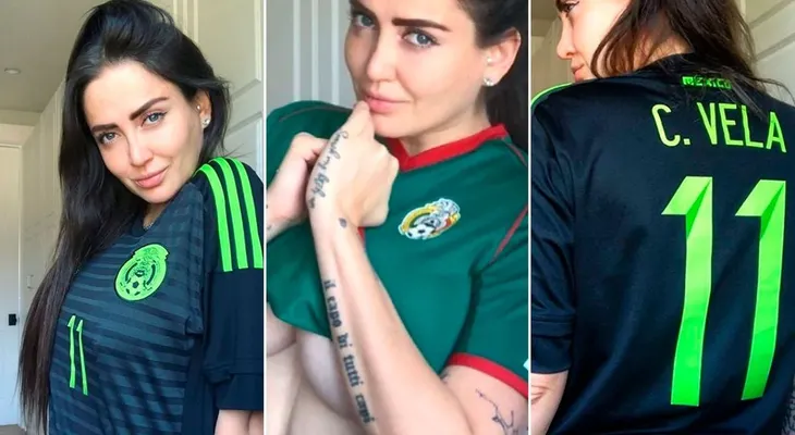 Una conejita de Playboy enseñó de más para apoyar al seleccionado mexicano
