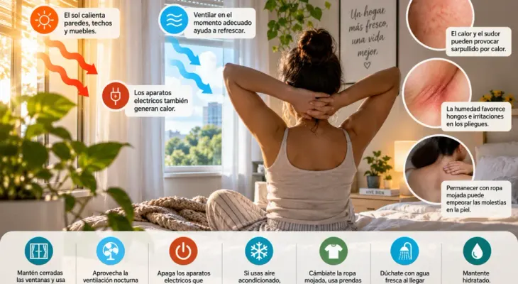 Cómo reducir el calor acumulado en casa y proteger la piel y el descanso