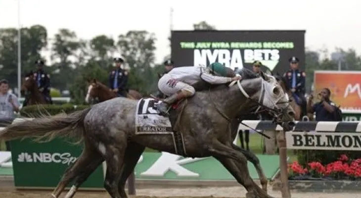 Creator y el boricua Ortiz sorprenden y ganan en Belmont