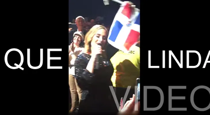 Adele ondea la bandera dominicana durante concierto en Inglaterra