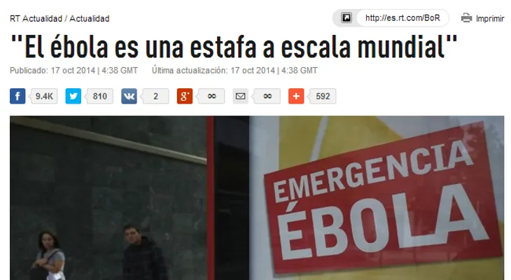 "El ébola es una estafa a escala mundial"