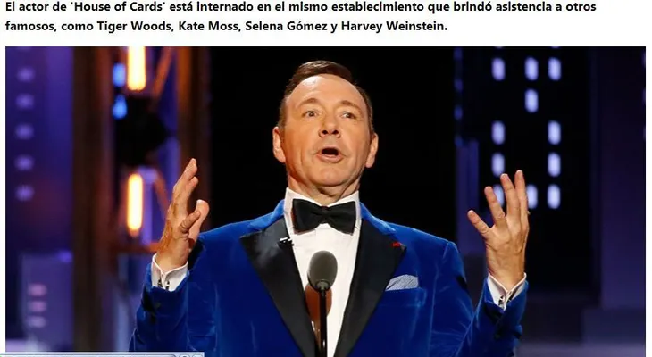Kevin Spacey ingresa en una clínica de rehabilitación para tratar su adicción al sexo