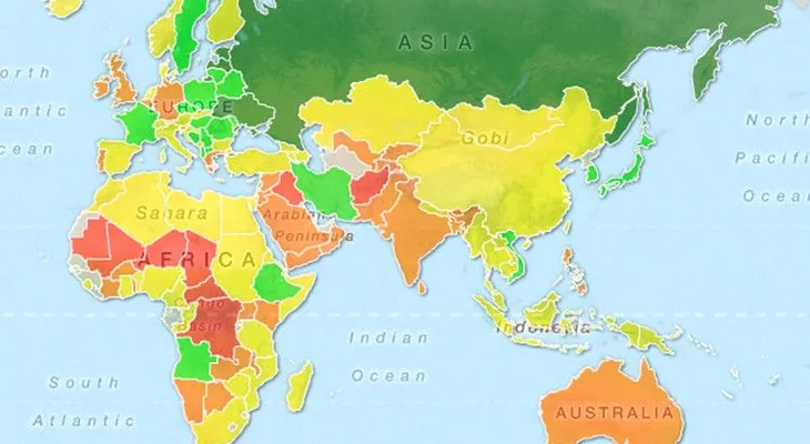 Mujeres más atractivas del mundo. Mapa actualizado