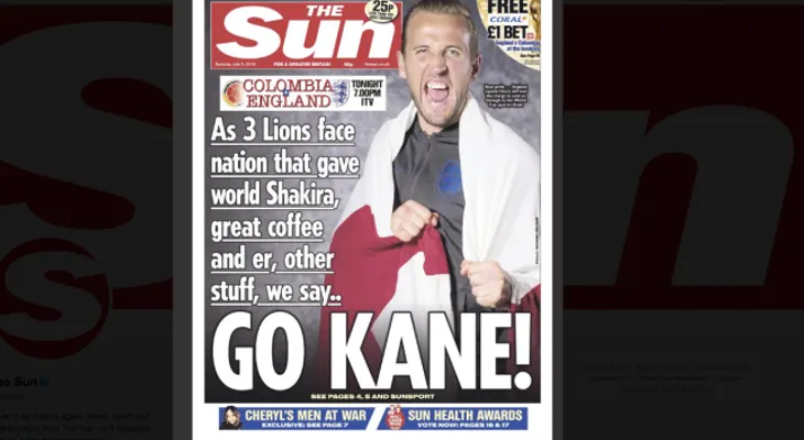 Portada de tabloide inglés; The Sun sobre selección Colombia, y la disculpa, enfurecen a colombianos