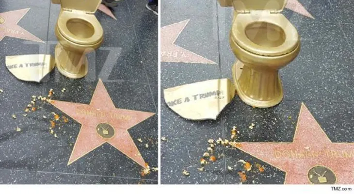 Investigan vandalismo con el  inodoro de Trump
