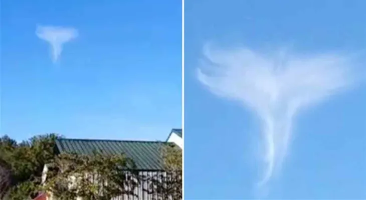 La nube "milagrosa" parecida a un ángel (VIDEO)
