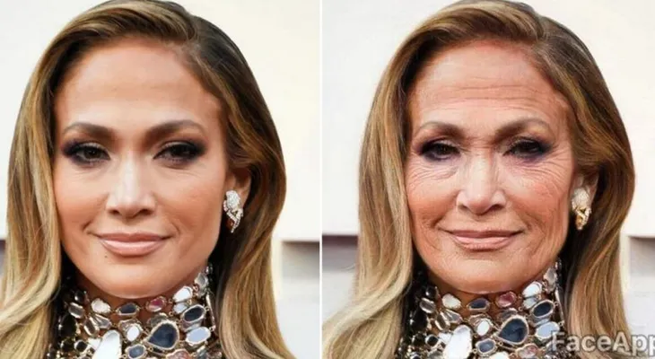 Jennifer López envejecería así, con aplicación de "FaceApp