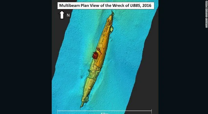 Encuentran submarino alemán que fue hundido por un monstruo marino en la Primera Guerra Mundial