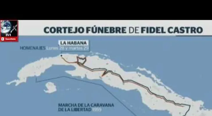 Así será el recorrido del cortejo fúnebre de Fidel Castro en Cuba 2016