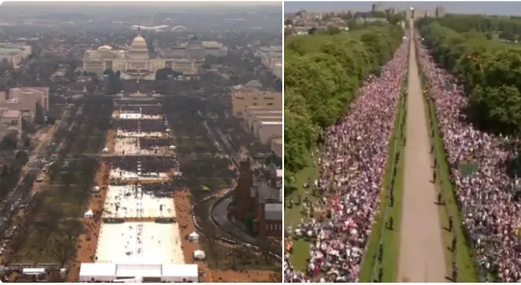 ¿Hubo más gente en la boda real o en la toma de posesión de Trump?