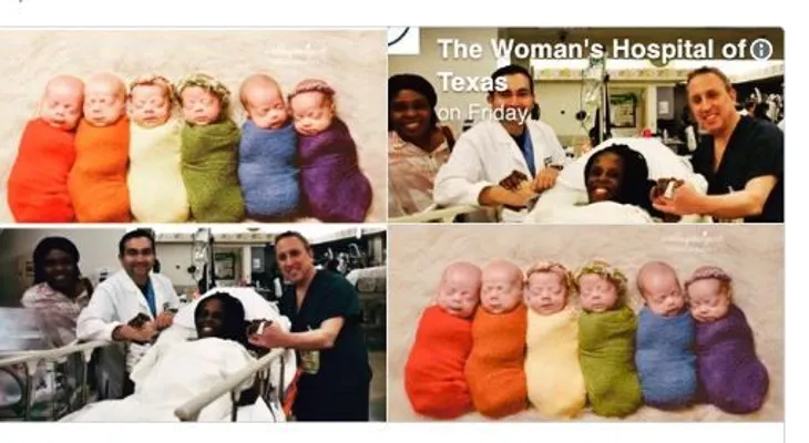 Una mujer de Texas tiene seis hijos en nueve minutos y se encuentran en buen estado
