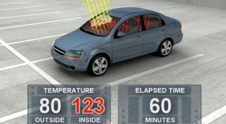 Los peligros de subirte a un auto que está bajo el sol